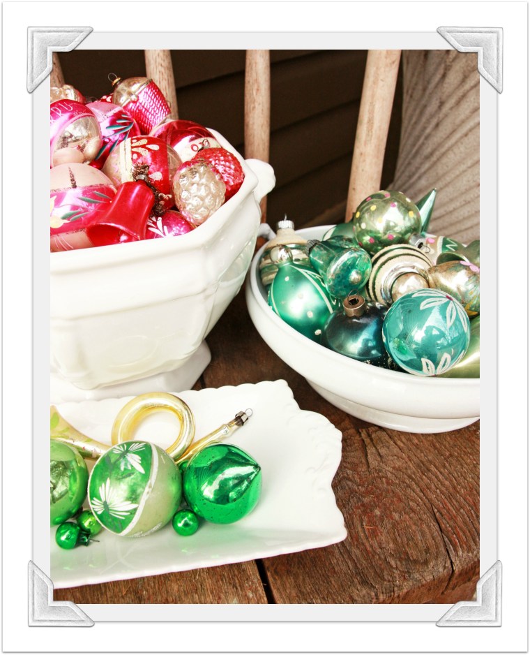 ornaments in bowls