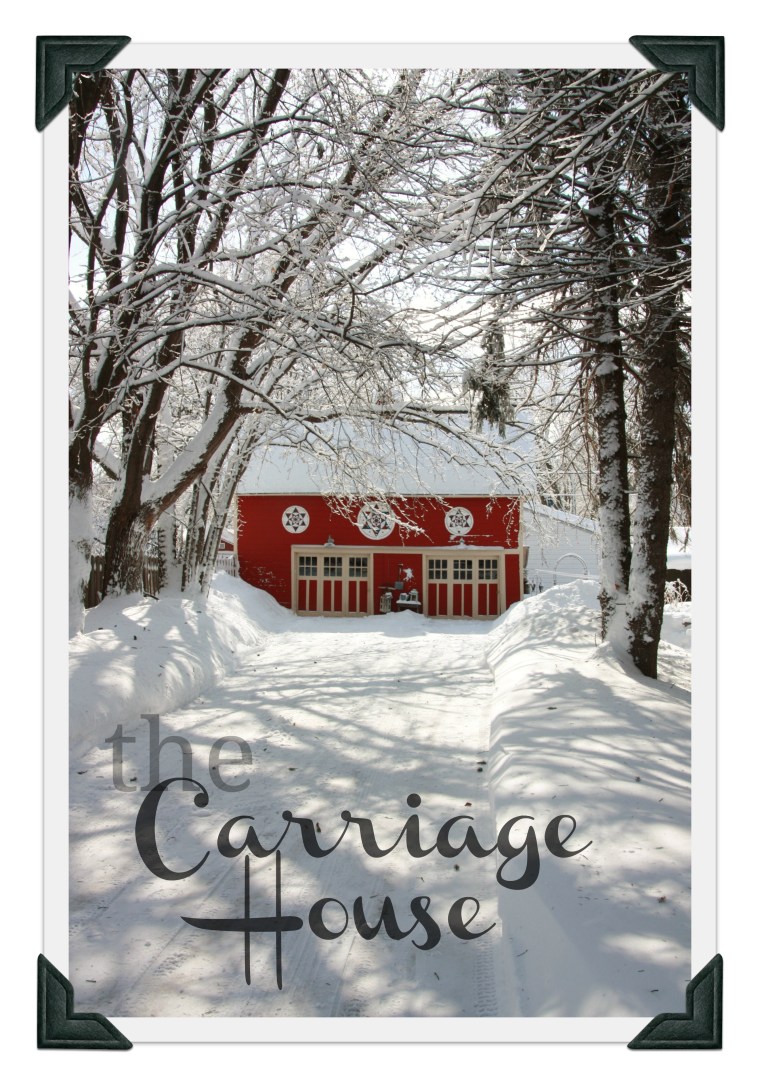 snowy carriage house