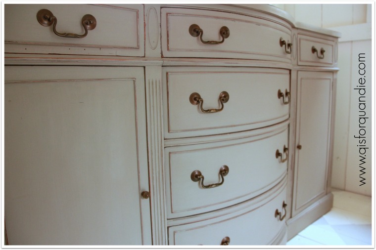 french linen sideboard closeup