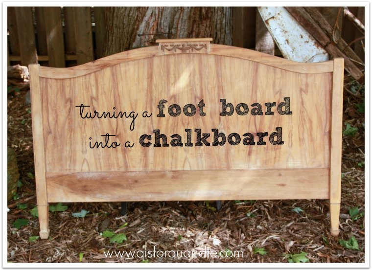 foot board chalkboard before