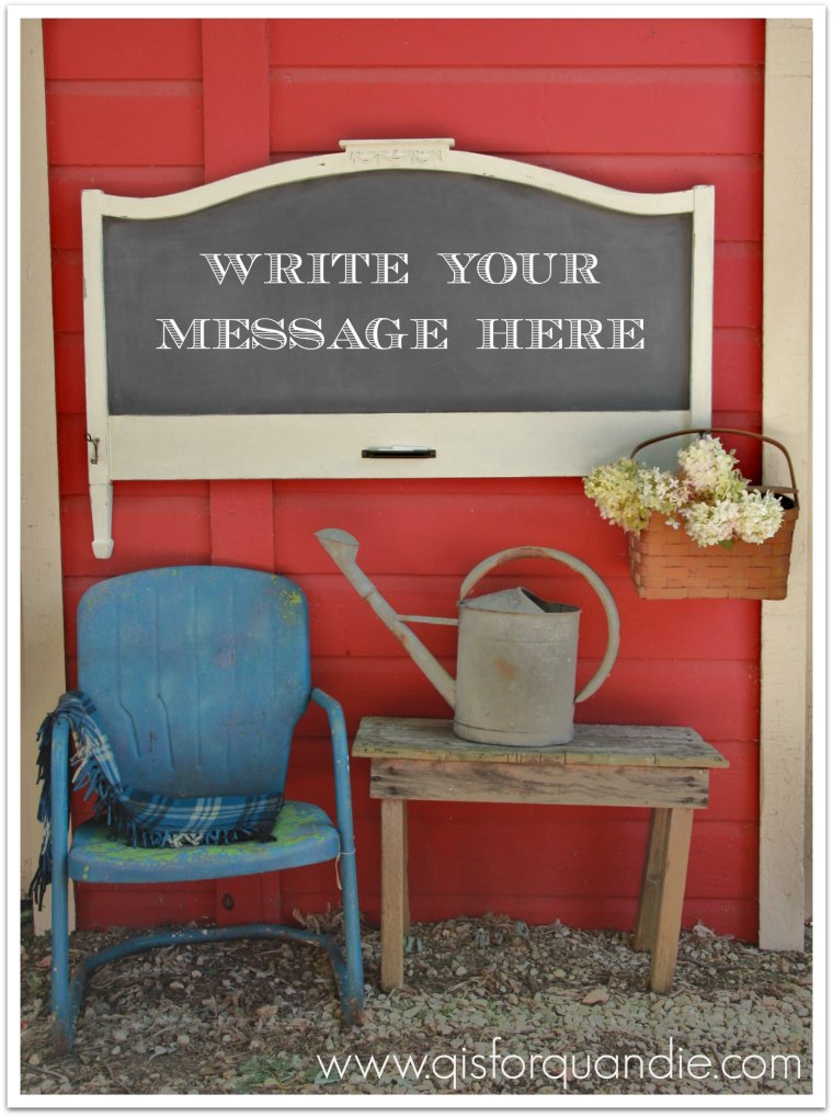foot board turned chalkboard