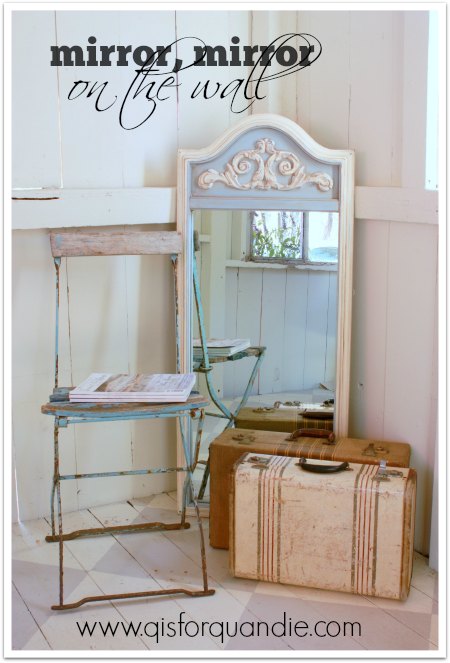 Mirror painted in Annie Sloan Louis Blue and Old White