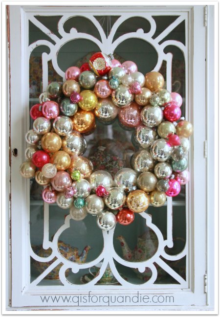 vintage ornament wreath close up