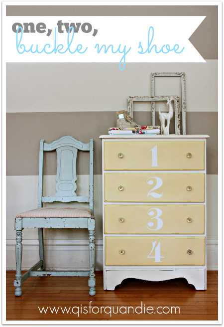 pale yellow and white dresser