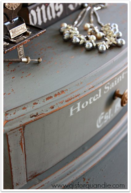 Chippy milk paint close up