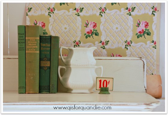 green books and wallpaper