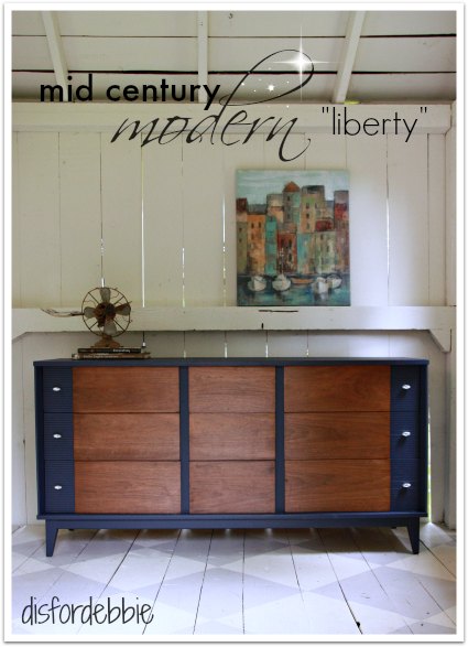 MCM dresser painted in Fusion's "Liberty"