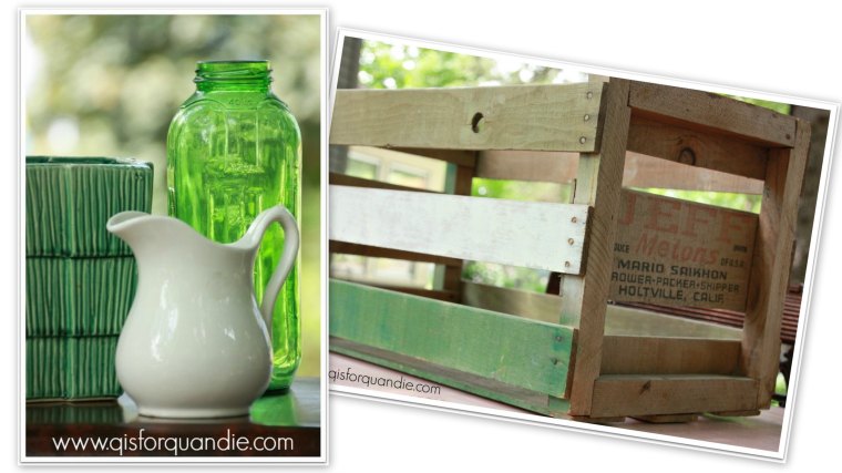 green and white collage