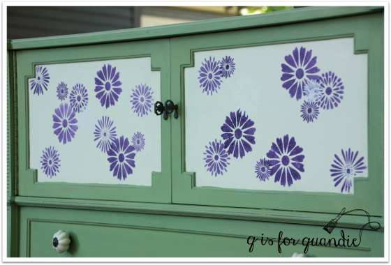 purple flower stencil