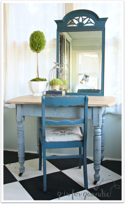 farmhouse table as desk
