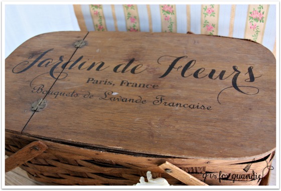 stenciled picnic basket