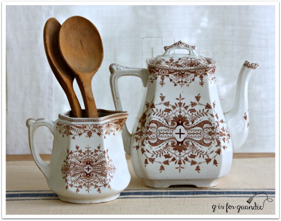 brown transferware set