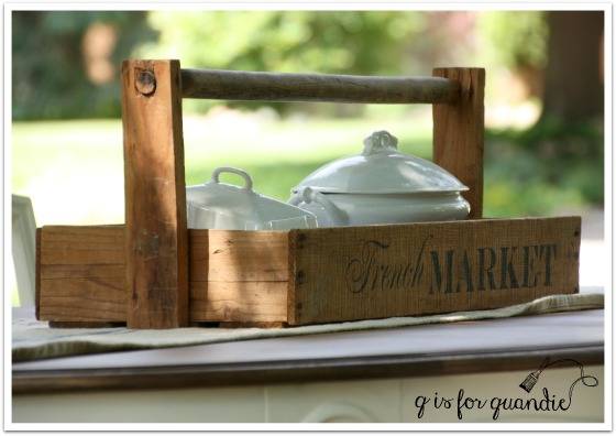 french market tote with ironstone